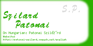 szilard patonai business card